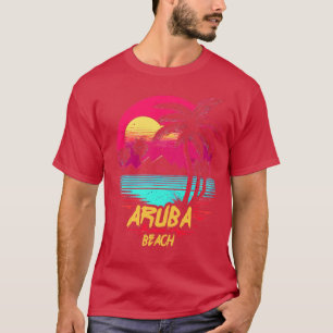 T-shirt Plage de Retrowave Beach Aruba