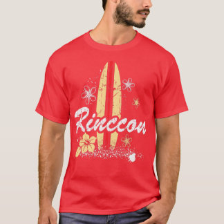 T-shirt Plage De Rincon California Avec Planche De Surf Di