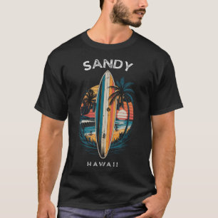 T-shirt Plage de sable Hawaï Hommes Femmes Surf _1