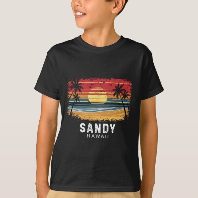 T-shirt Plage de sable Hawaï Planche de surf Plage  (Devant)