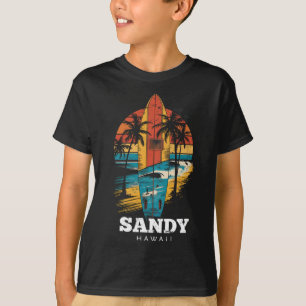 T-shirt Plage de sable Hawaii Surfboard Surf Rétro