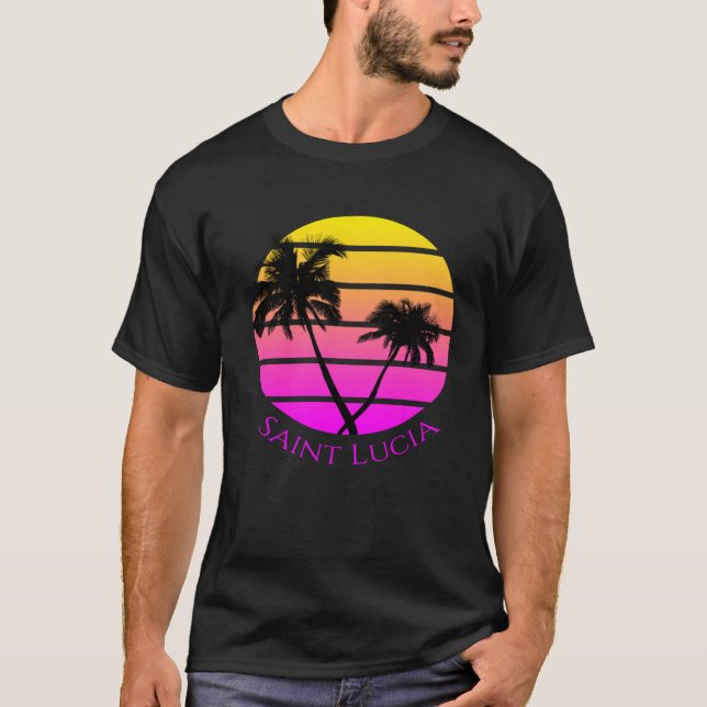 T-shirt Plage de Sainte-Lucie (Devant)