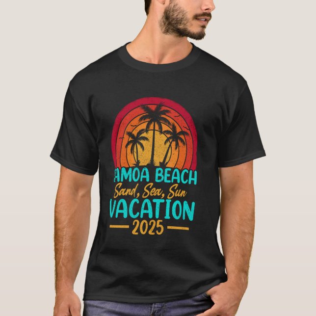 T-shirt Plage de Samoa Mer Soleil Vacances 2025 (Devant)