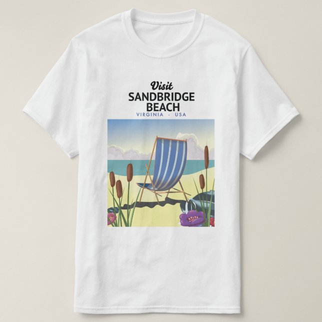 T-shirt Plage de Sandbridge Virginie États-Unis, (Design devant)