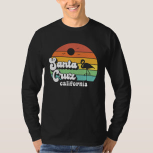 T-shirt Plage de Santa Cruz Californie Rétro Coucher de so