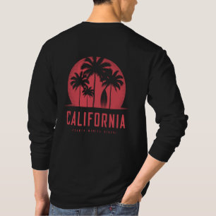 T-shirt Plage de Santa Monica en Californie, palmier rétro