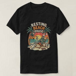 T-shirt Plage de squelette cool Phase de repos Drôle d'été