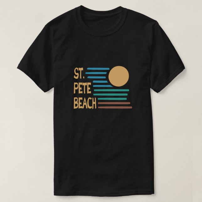 T-shirt Plage de St Pete Coucher de soleil géométrique en  (Design devant)