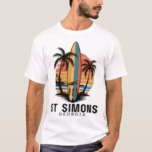 T-shirt Plage de St Simons Géorgie Surfant Surfeur _1