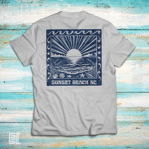 T-shirt Plage de Sunset NC Coucher de soleil côtier vintag