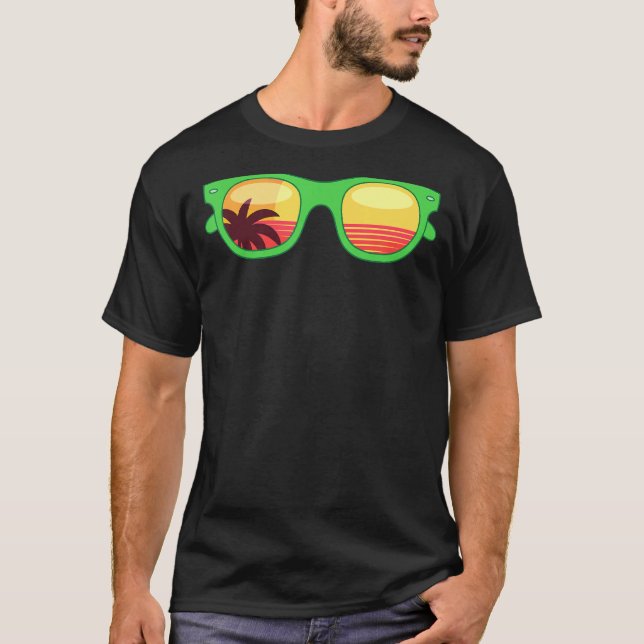 T-shirt Plage de Sunset Palm Trees Exotic Tropical Sung (Devant)
