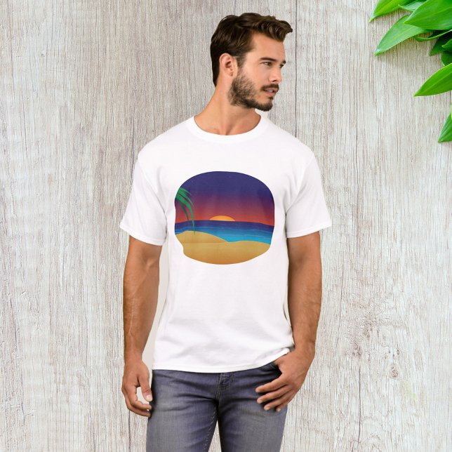 T-shirt Plage de Sunset Tropical Palm Feuille Ocean Waves (Créateur téléchargé)