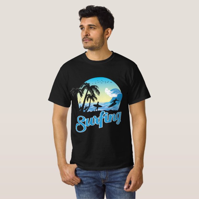 T-shirt Plage de surf (Devant entier)