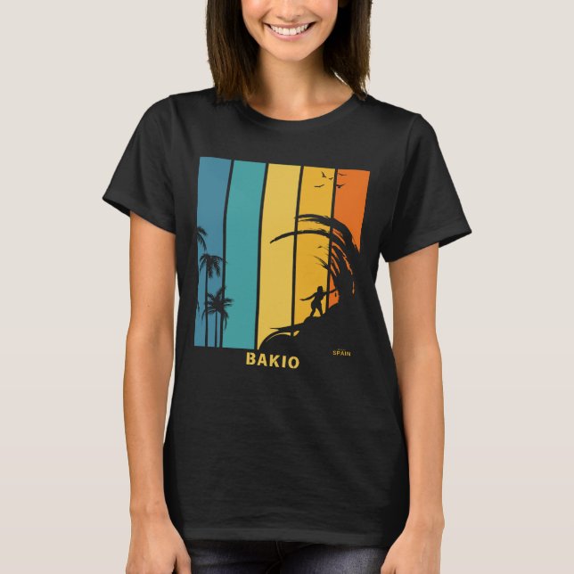 T-shirt Plage de surf Bakio Espagne (Devant)