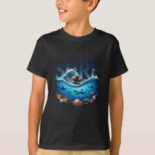 T-shirt Plage de surf de grande vague Amateur de surf Grap