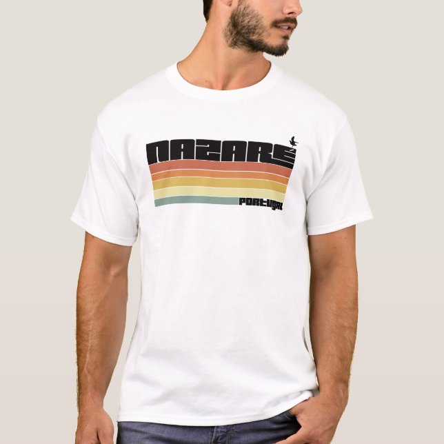 T-shirt Plage de surf de Nazare Portugal (Devant)