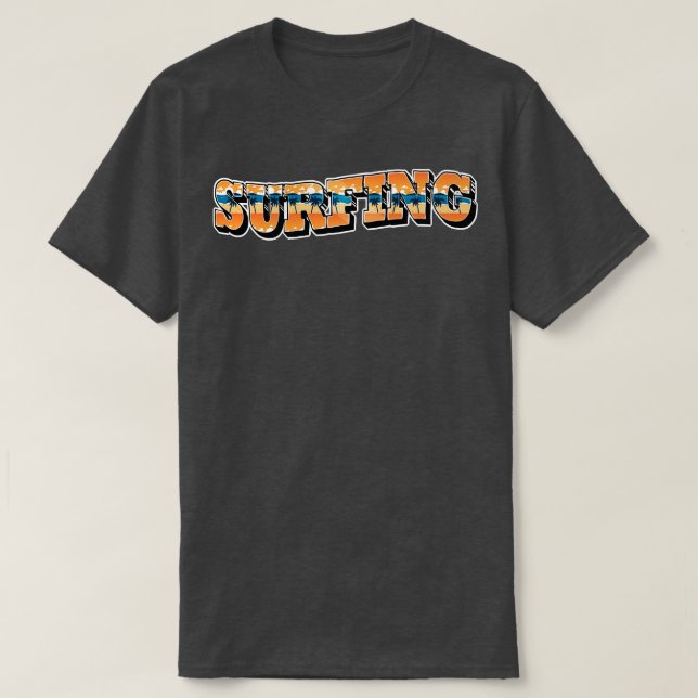 T-shirt Plage de surf Typographie estivale (Design devant)