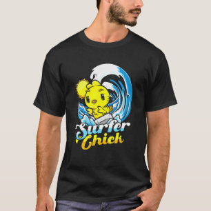 T-shirt Plage de surfer Chick Chicken Lorsque Wave Surfer