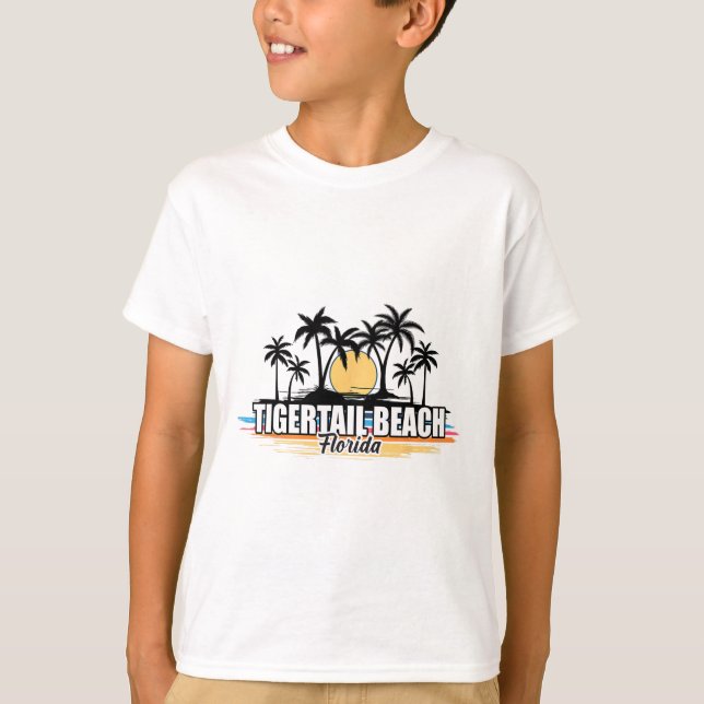 T-shirt Plage de Tigertail Floride Plage de surf rétro pou (Devant)