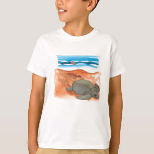 T-shirt Plage de tortue de mer colorée amusante