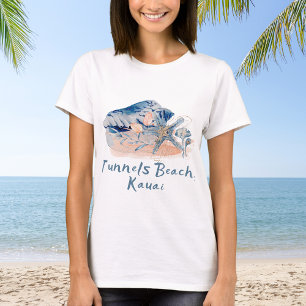 T-shirt Plage de Tunnels Kauai Coquillages