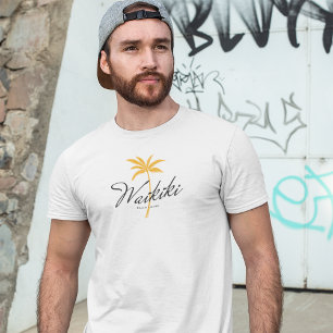 T-shirt Plage de Waikiki, style minimaliste Vintage Oahu