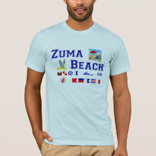 T-shirt Plage de Zuma - orthographe maritime de drapeau