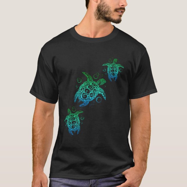 T-shirt Plage des tortues de mer Hawaiian Honu (Devant)