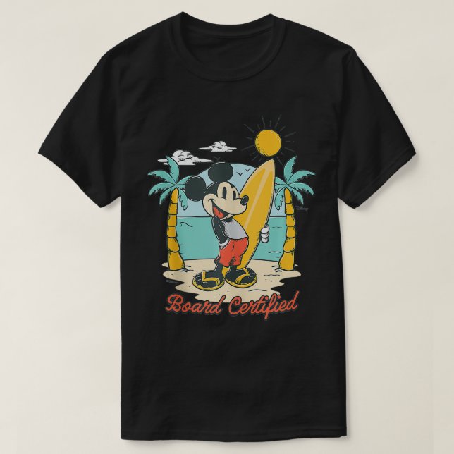 T-shirt Plage d'été certifiée Souris Surfboard (Design devant)
