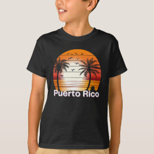 T-shirt Plage d'été Porto Rico Vintage Palm Trees