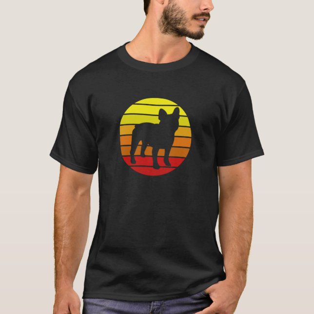 T-shirt Plage d'été rétro de Chien de Chien de France 80s (Devant)