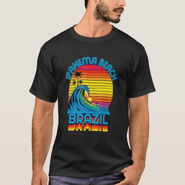 T-shirt Plage d'Ipanema Brésil Rétro Throwback Surf & Plag (Devant)