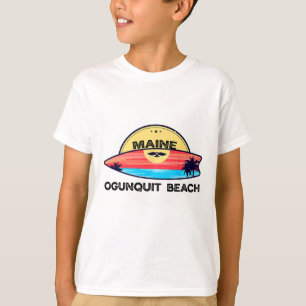T-shirt Plage d'Ogunquit Maine Planche de surf Plage Surfi