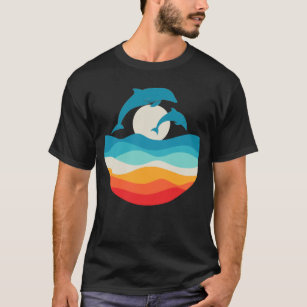 T-shirt Plage Dolphin vintage Retro Summer Time