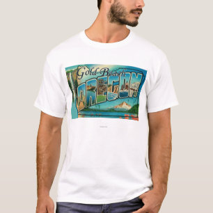T-shirt Plage d'or, Orégon - grandes scènes de lettre