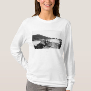 T-shirt Plage d'or, pont de l'Orégon au-dessus de rivièr