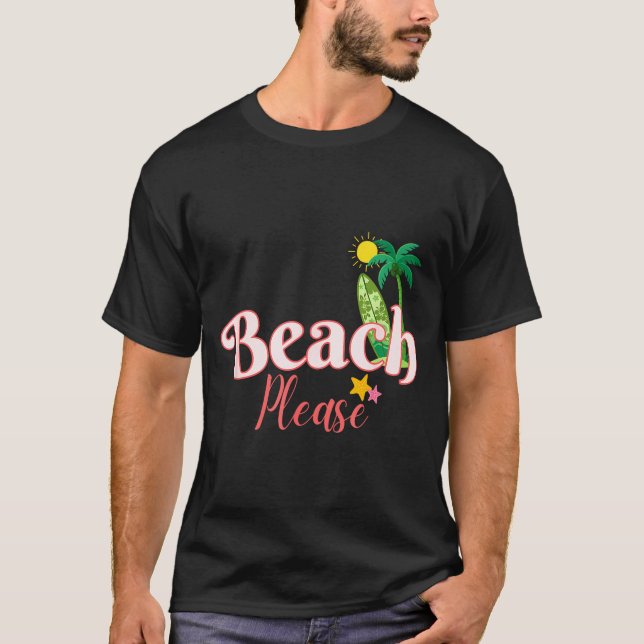 T-shirt Plage drôle de vacances d'été graphique de bord de (Devant)