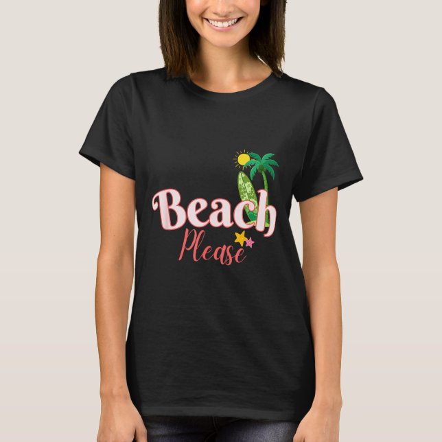 T-shirt Plage drôle de vacances d'été graphique mignon bor (Devant)