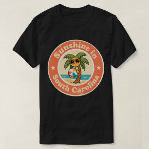 T-shirt Plage drôle vintage de l'arbre palmetto de Carolin