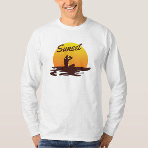 T-shirt Plage du coucher de soleil