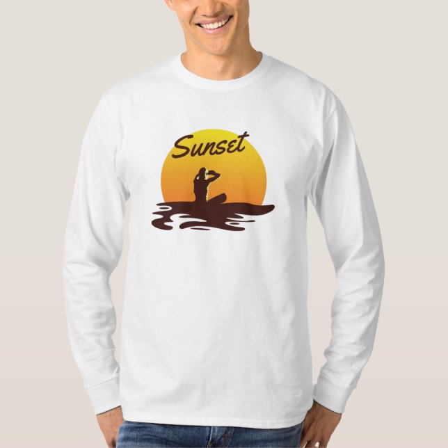 T-shirt Plage du coucher de soleil (Devant)
