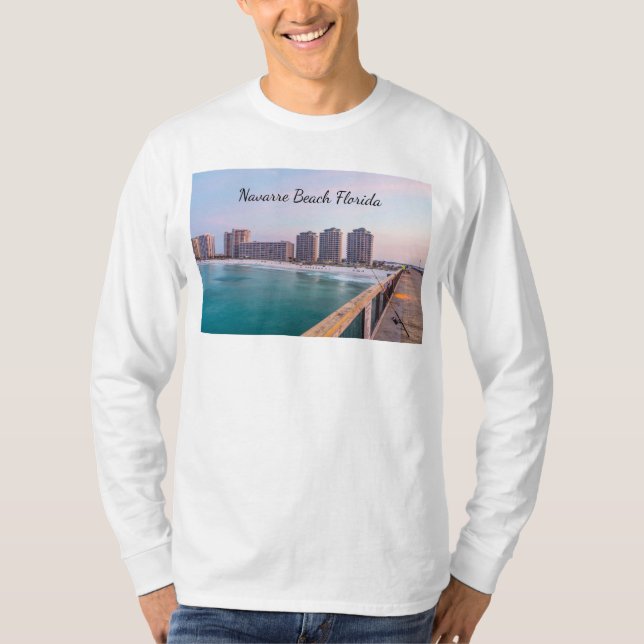 T-shirt Plage du début de la Navarre Floride Pêche long ma (Devant)