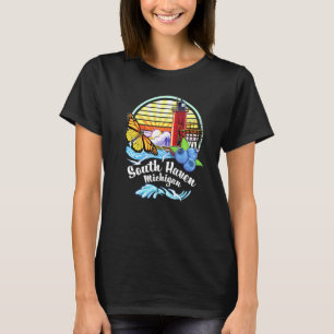 T-shirt Plage du papillon monarque du phare de South Haven