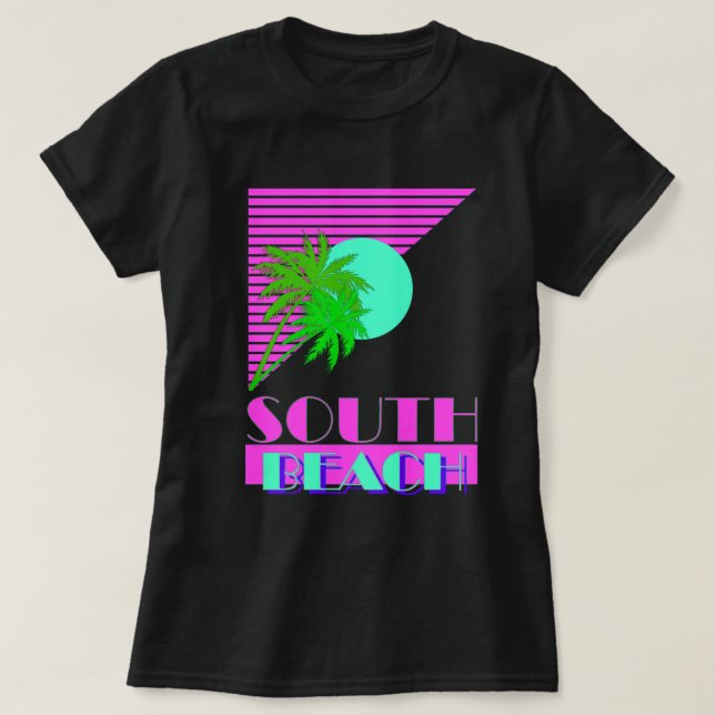 T-shirt Plage du sud 80s (Design devant)