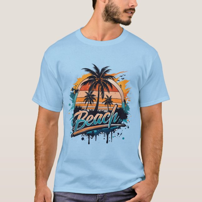 T-shirt « Plage » Éclaboussure lumineuse  (Devant)