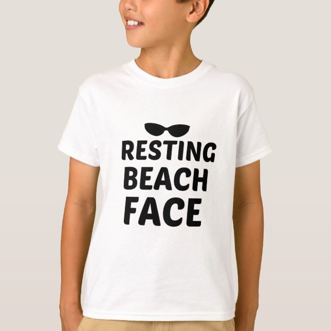 T-SHIRT PLAGE EN REPOS FACE NOIR (Devant)