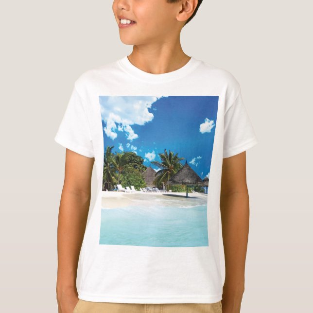 T-shirt Plage exotique  (Devant)