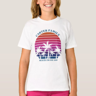 T-shirt Plage Famille Réunion Vacances Palm Tree Girls