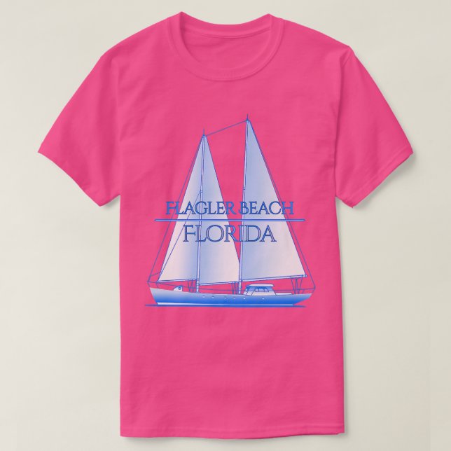 T-shirt Plage Flagler Floride Côtier Voile nautique (Design devant)