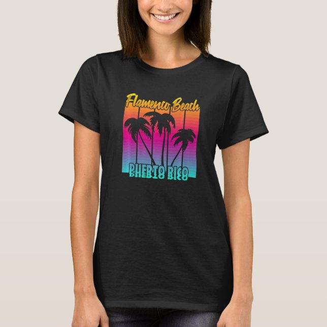 T-shirt Plage flamenco vintage   (Devant)